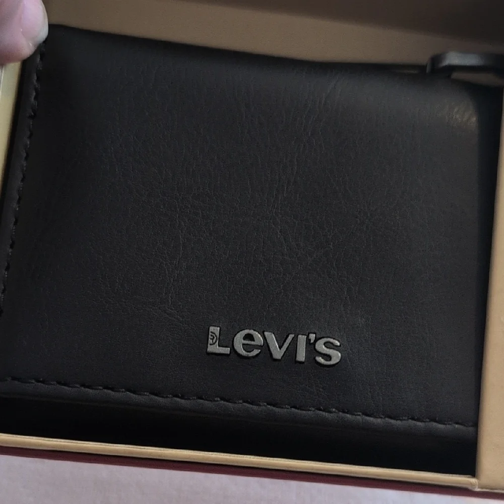 Levi's Black Wallet with Silver Logo